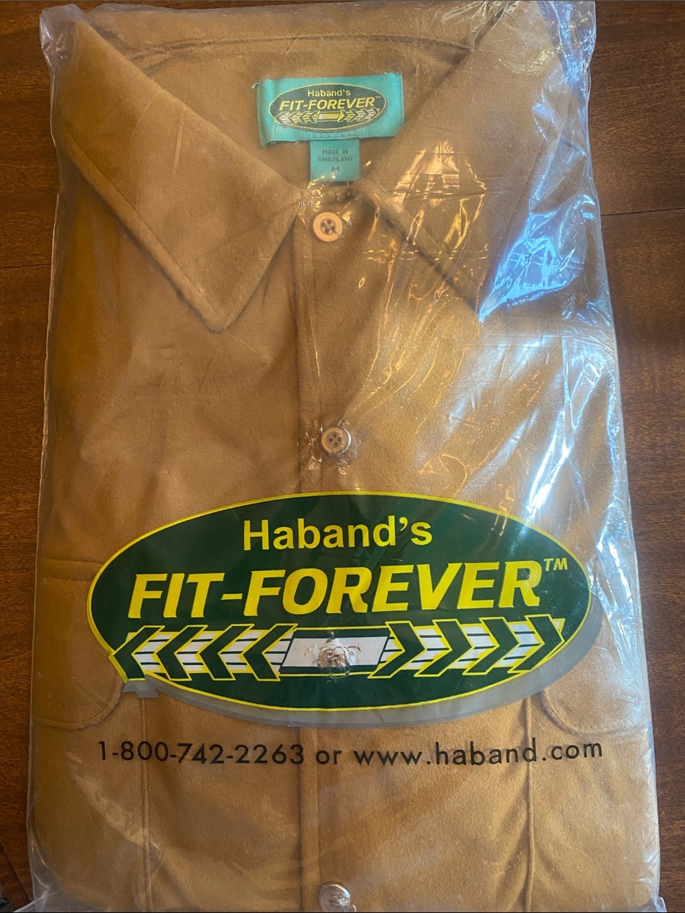 Haband Fit-Forever Button-Down Shirt in Caramel Brown